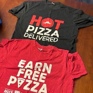 Two Pizza Hut Employee Tees, size medium
